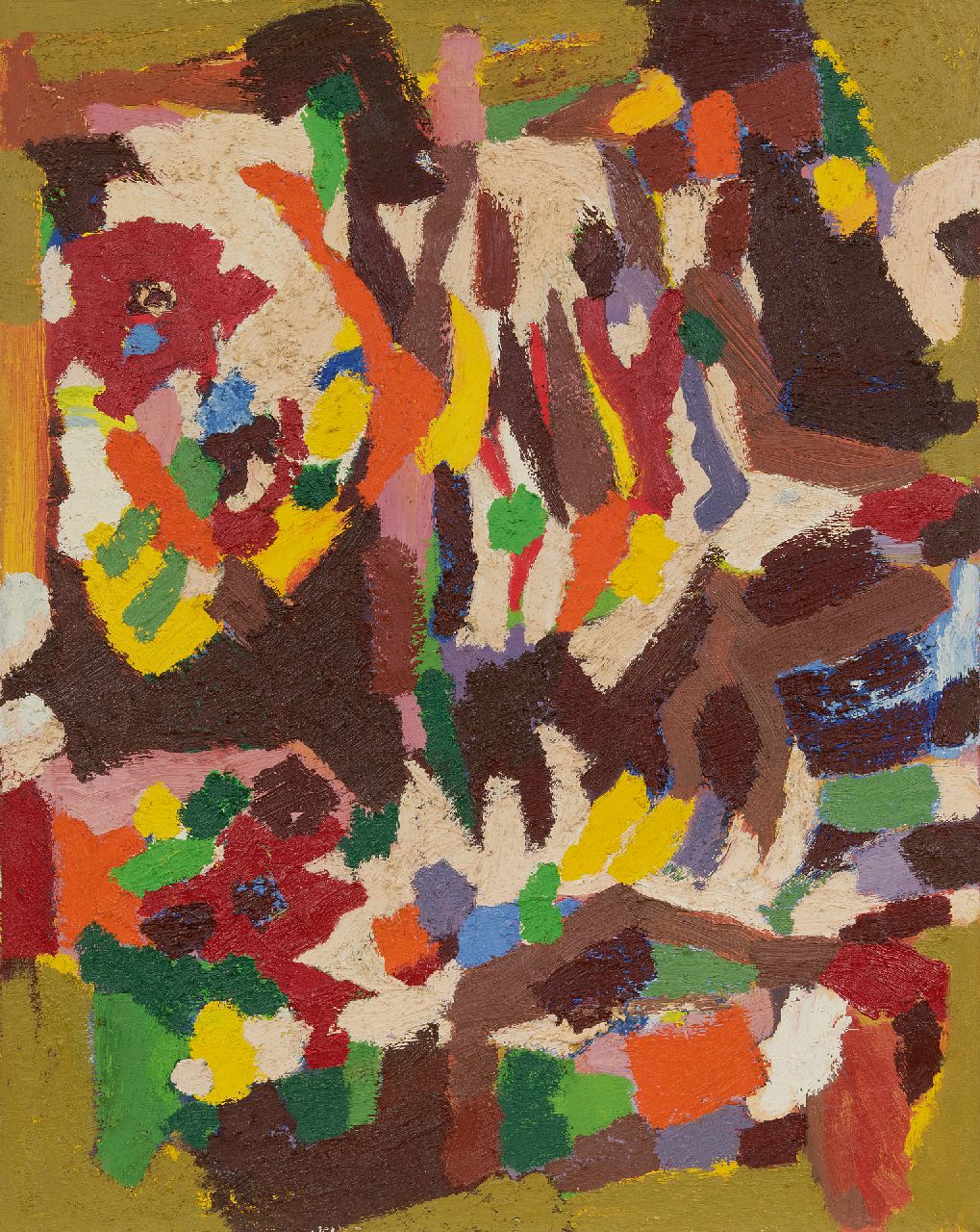 Hunziker F. | Frieda Hunziker, Compositie, olieverf op doek 100,0 x 80,0 cm, gesigneerd op spieraam en te dateren 1960 Hunziker F. | Frieda Hunziker, Compositie, olieverf op doek 100,0 x 80,0 cm, gesigneerd op spieraam en te dateren 1960