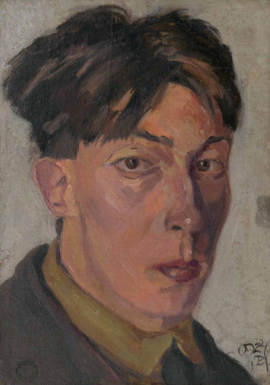 Ket D.H.  | Dirk Hendrik 'Dick' Ket, Zelfportret, naar rechts gewend, olieverf op doek op paneel 36,5 x 26,2 cm, gesigneerd rechtsonder en gedateerd '24