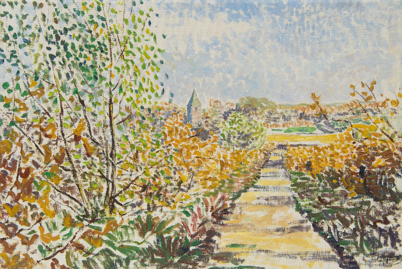 Pijpers E.E.  | 'Edith' Elizabeth Pijpers | Schilderijen te koop aangeboden | Landweggetje in de zomer, olieverf op doek 32,7 x 48,8 cm, gesigneerd rechtsonder