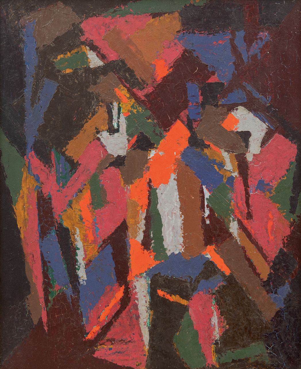 Hunziker F. | Frieda Hunziker, Compositie, olieverf op doek 45,5 x 37,5 cm, gesigneerd verso en te dateren 1948 Hunziker F. | Frieda Hunziker, Compositie, olieverf op doek 45,5 x 37,5 cm, gesigneerd verso en te dateren 1948