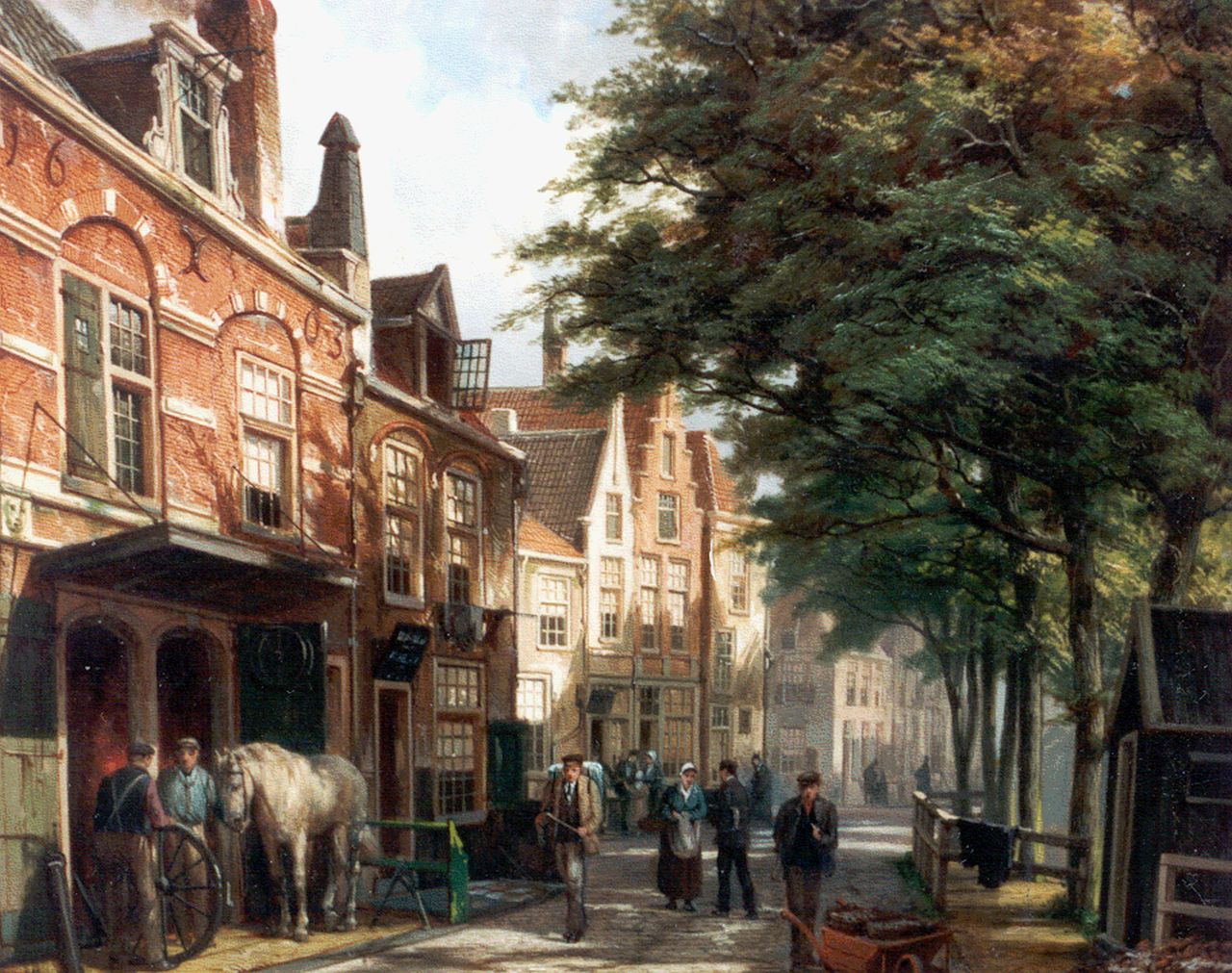 Koekkoek W.  | Willem Koekkoek, De oude smederij te Haarlem, olieverf op doek 56,0 x 66,0 cm, gesigneerd linksonder