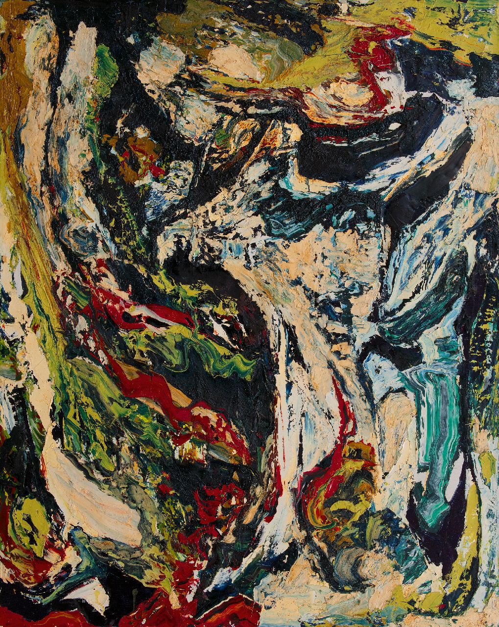 Hunziker F. | Frieda Hunziker, Het geheim, olieverf op doek 125,1 x 99,7 cm, gesigneerd verso en te dateren 1962 Hunziker F. | Frieda Hunziker, Het geheim, olieverf op doek 125,1 x 99,7 cm, gesigneerd verso en te dateren 1962
