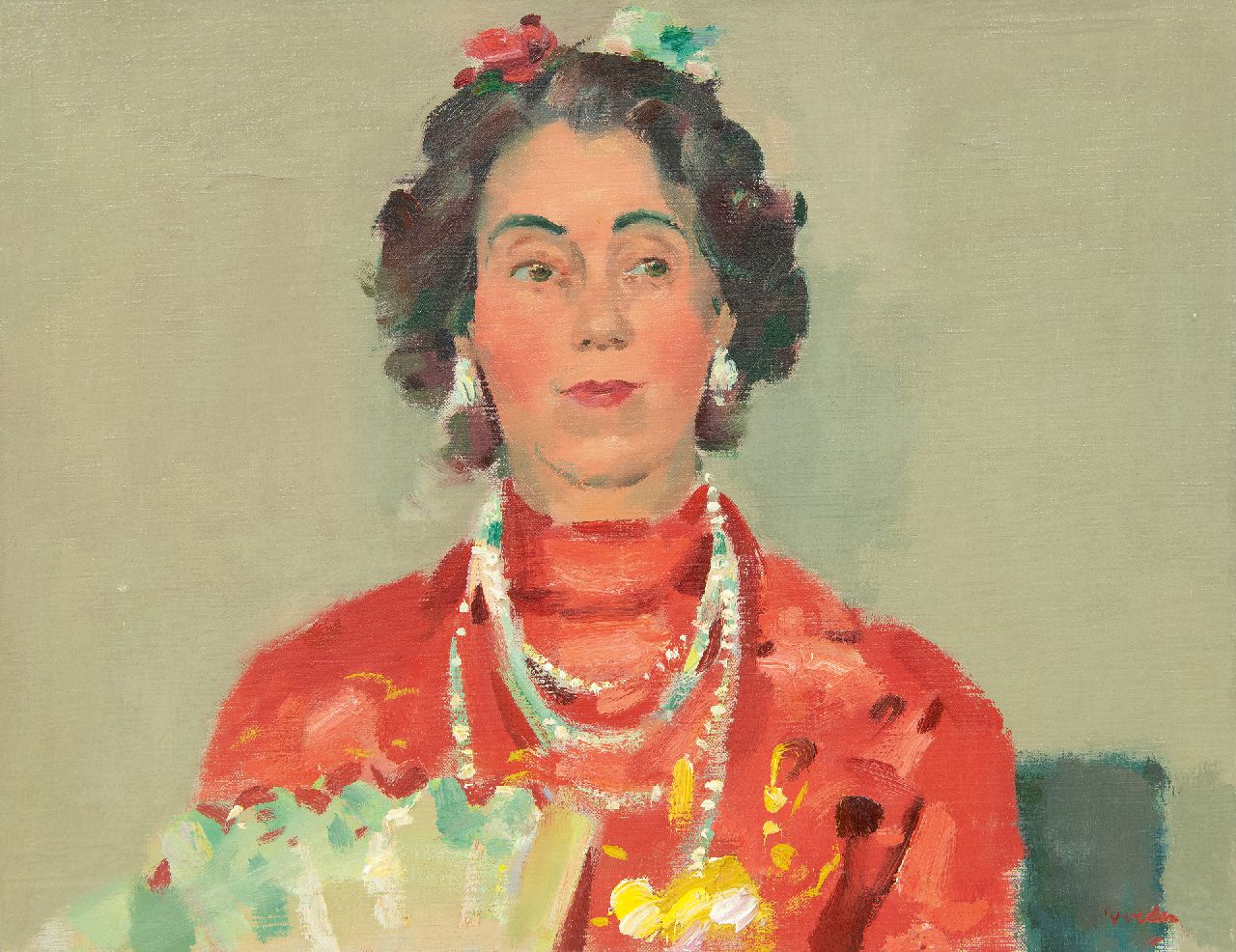Verdonk F.W. | Frederik Willem 'Frits' Verdonk | Schilderijen te koop aangeboden | Mevrouw Roorda, olieverf op doek 41,3 x 51,2 cm Verdonk F.W. | Frederik Willem 'Frits' Verdonk | Schilderijen te koop aangeboden | Mevrouw Roorda, olieverf op doek 41,3 x 51,2 cm