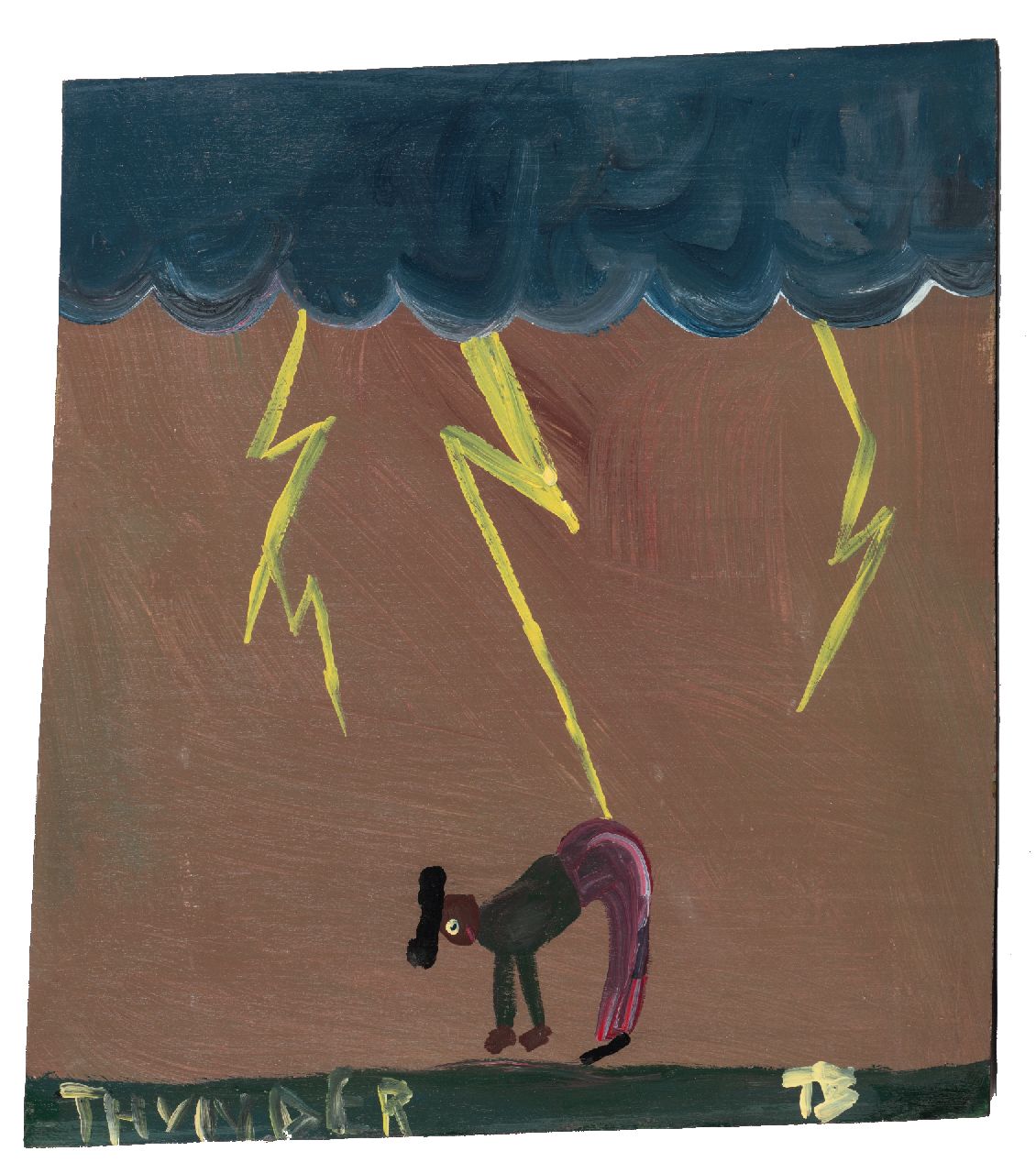 Brown T. | Timothy 'Tim' Brown, Thunder, acryl op paneel 43,0 x 39,0 cm, gesigneerd rechtsonder met initialen Brown T. | Timothy 'Tim' Brown, Thunder, acryl op paneel 43,0 x 39,0 cm, gesigneerd rechtsonder met initialen