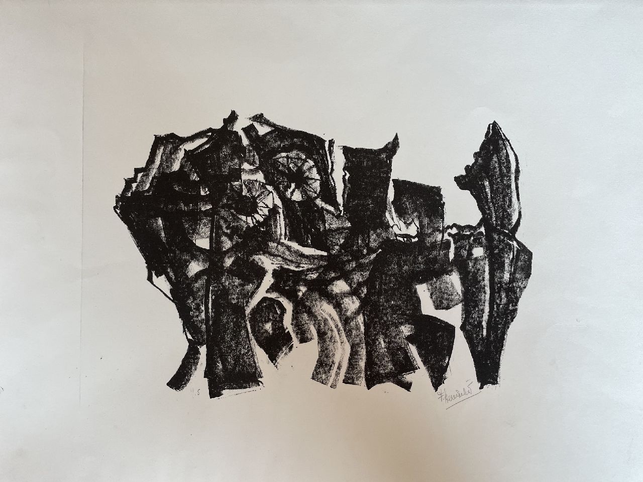 Hunziker F. | Frieda Hunziker, Hondje, litho op papier 39,0 x 52,5 cm, gesigneerd rechtsonder (in potlood) en te dateren ca. 1960 Hunziker F. | Frieda Hunziker, Hondje, litho op papier 39,0 x 52,5 cm, gesigneerd rechtsonder (in potlood) en te dateren ca. 1960