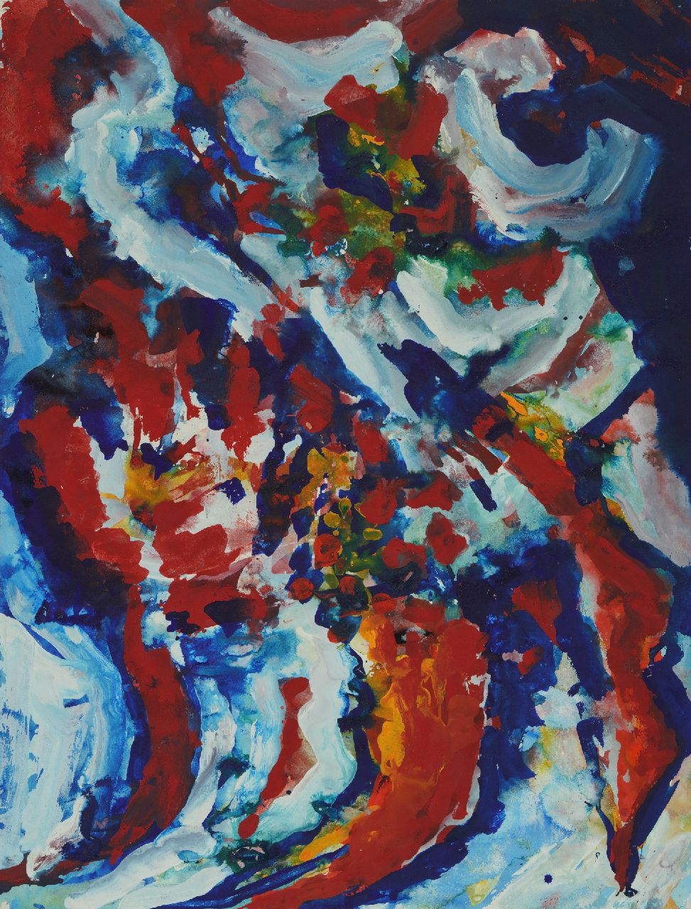 Hunziker F.  | Frieda Hunziker, Compositie, inkt en aquarel op papier 52,2 x 39,8 cm, gesigneerd verso met initiaal