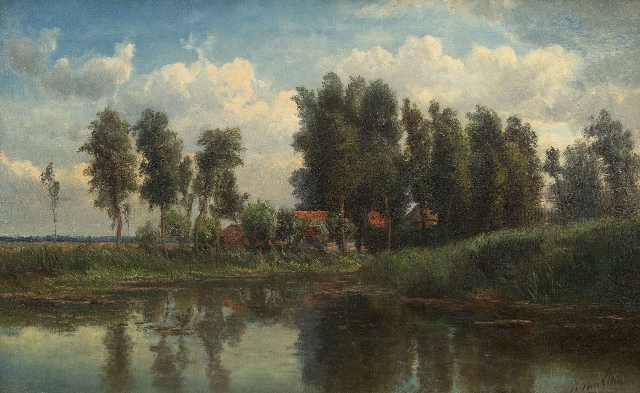 Hendrik Dirk Kruseman van Elten | Boerderij aan de waterkant, olieverf op doek, 36,1 x 57,8 cm, gesigneerd r.o. Hendrik Dirk Kruseman van Elten | Boerderij aan de waterkant, olieverf op doek, 36,1 x 57,8 cm, gesigneerd r.o.