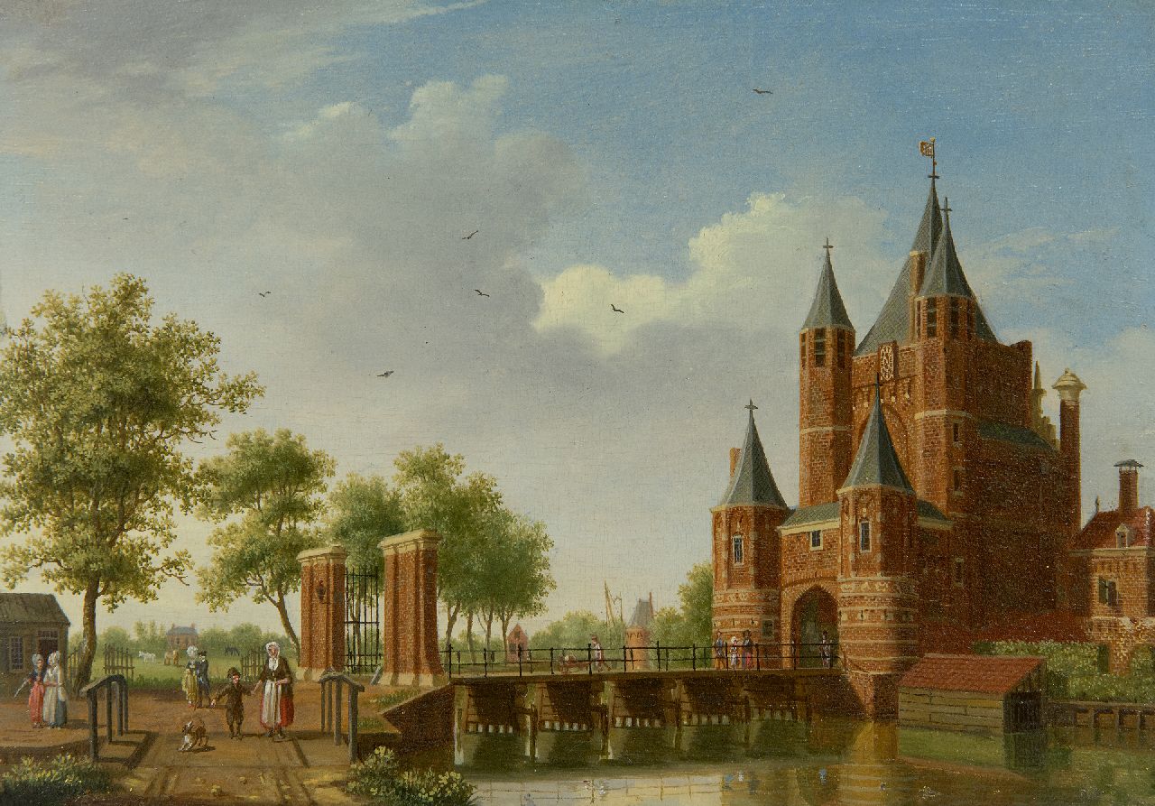 Ouwater I. | Isaac Ouwater | Schilderijen te koop aangeboden | Gezicht op de Amsterdamse Poort in Haarlem (pendant, uitsluitend tezamen), olieverf op paneel 13,8 x 19,6 cm, (prijs is per pendant, verkoop alleen tezamen) Ouwater I. | Isaac Ouwater | Schilderijen te koop aangeboden | Gezicht op de Amsterdamse Poort in Haarlem (pendant, uitsluitend tezamen), olieverf op paneel 13,8 x 19,6 cm, (prijs is per pendant, verkoop alleen tezamen)