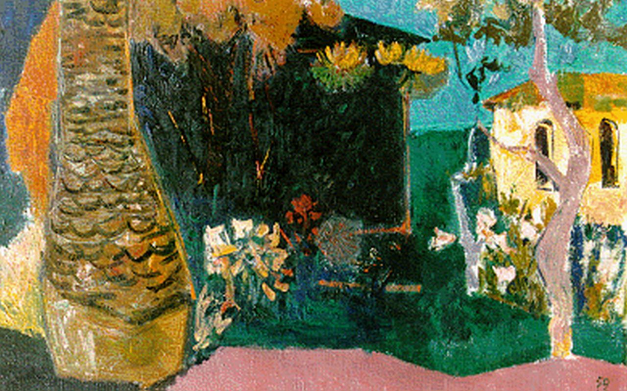 Oepts W.A. | Willem Anthonie 'Wim' Oepts, Franse tuin, olieverf op doek 38,0 x 55,0 cm, gesigneerd rechtsonder en gedateerd '59 Oepts W.A. | Willem Anthonie 'Wim' Oepts, Franse tuin, olieverf op doek 38,0 x 55,0 cm, gesigneerd rechtsonder en gedateerd '59