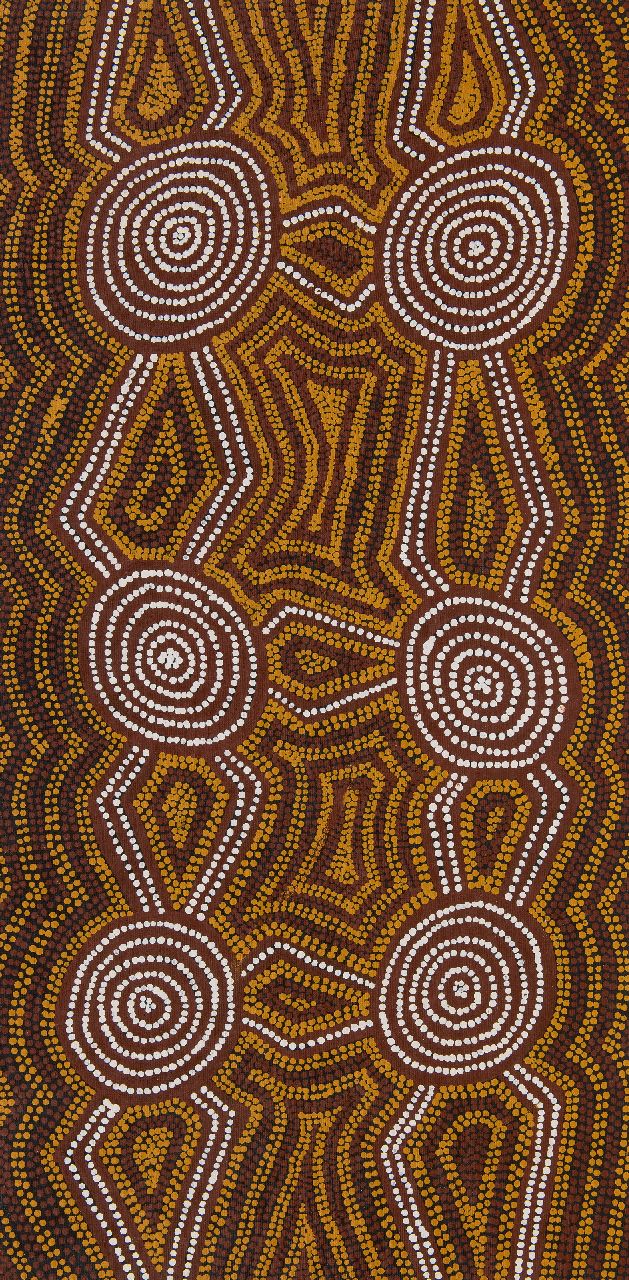 Tjapaltjarri M.G. | Morris Gibson Tjapaltjarri | Schilderijen te koop aangeboden | Tingari stories, olieverf op doek 91,0 x 46,0 cm, gesigneerd verso Tjapaltjarri M.G. | Morris Gibson Tjapaltjarri | Schilderijen te koop aangeboden | Tingari stories, olieverf op doek 91,0 x 46,0 cm, gesigneerd verso