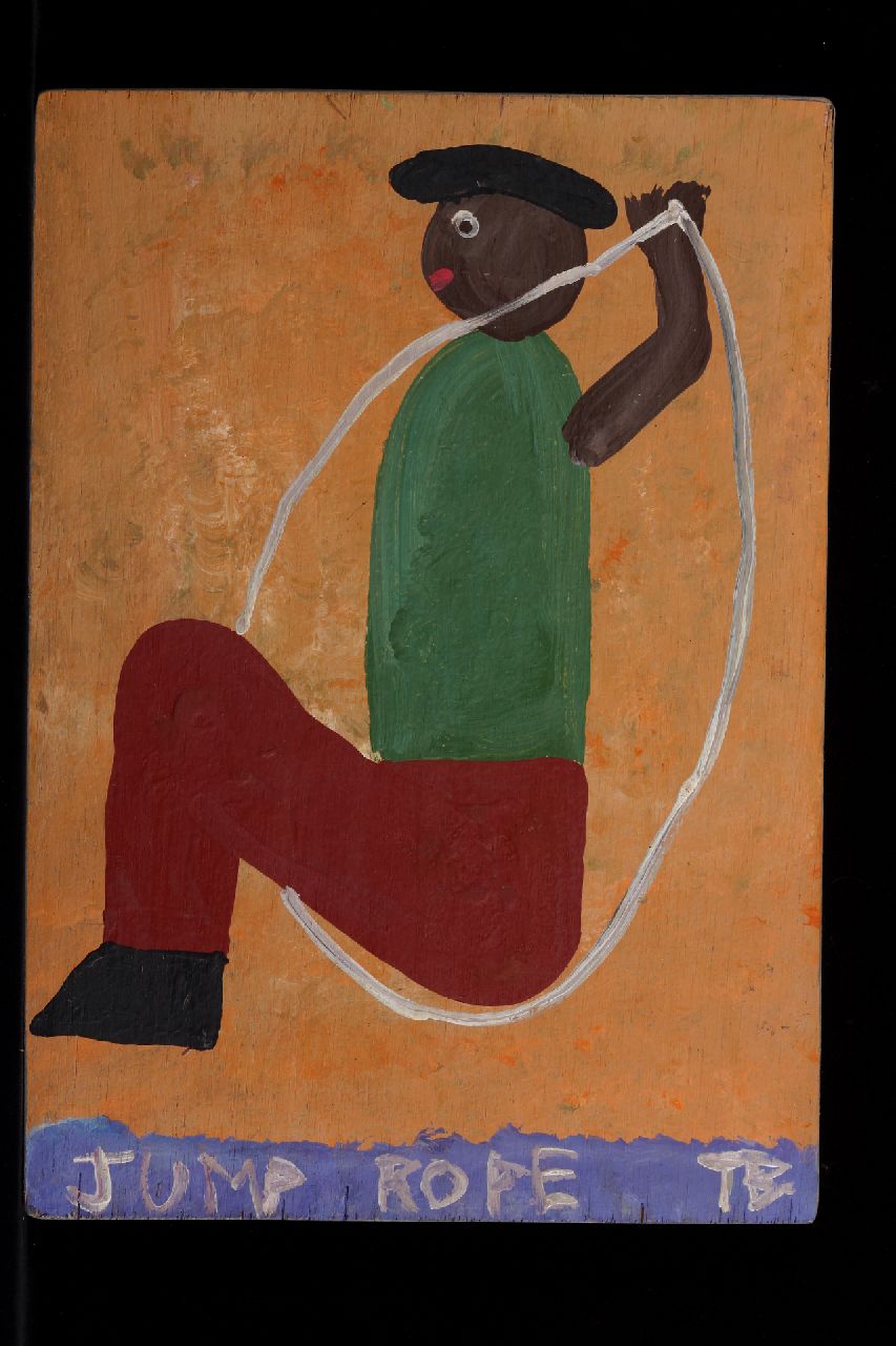 Brown T. | Timothy 'Tim' Brown | Schilderijen te koop aangeboden | Jump rope, acryl op paneel 43,1 x 30,4 cm, gesigneerd rechtsonder met initialen en ca 1995 Brown T. | Timothy 'Tim' Brown | Schilderijen te koop aangeboden | Jump rope, acryl op paneel 43,1 x 30,4 cm, gesigneerd rechtsonder met initialen en ca 1995