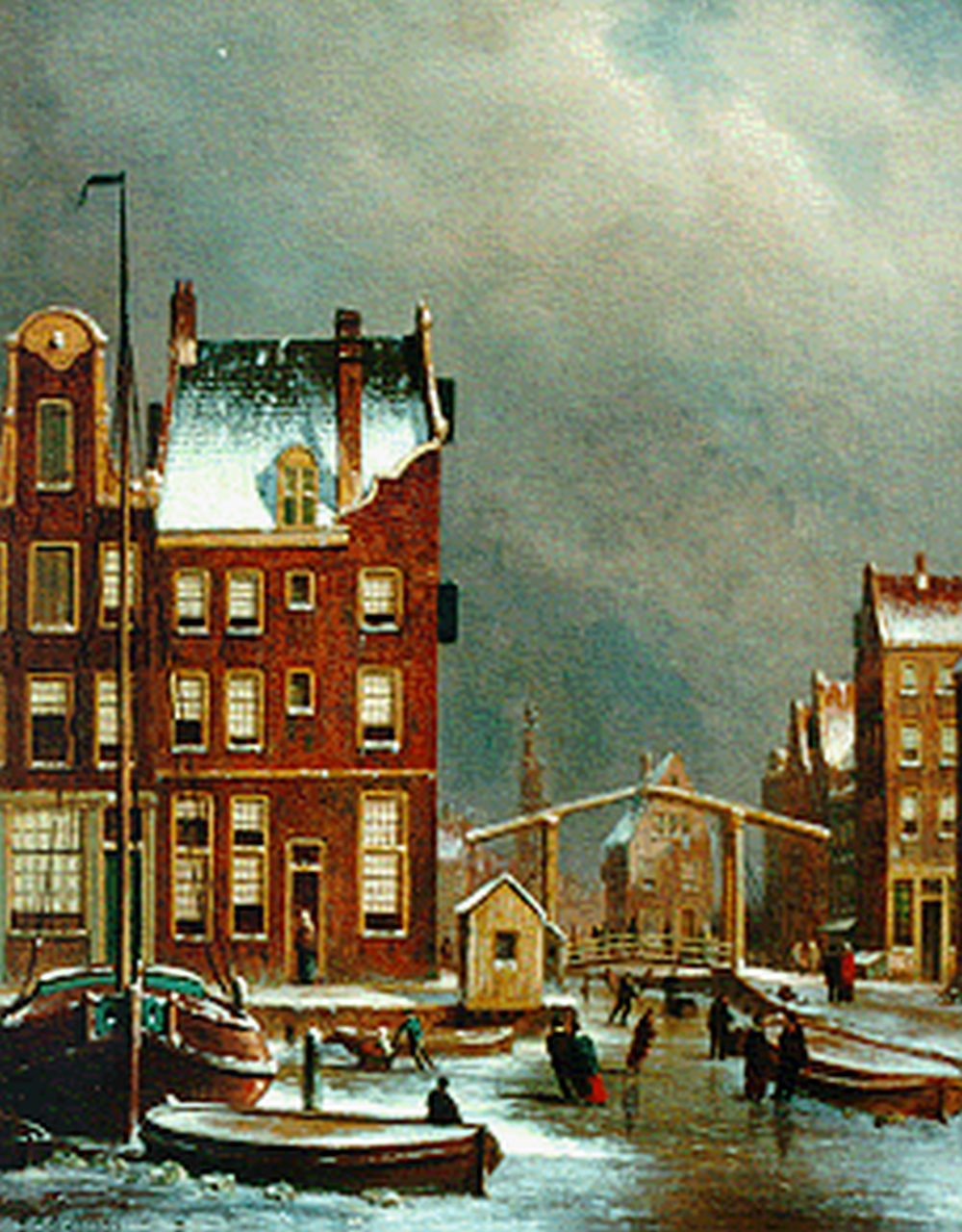 Jongh O.R. de | Oene Romkes de Jongh, Gezicht op de Groenburgwal te Amsterdam, olieverf op doek 67,0 x 54,0 cm, gesigneerd linksonder