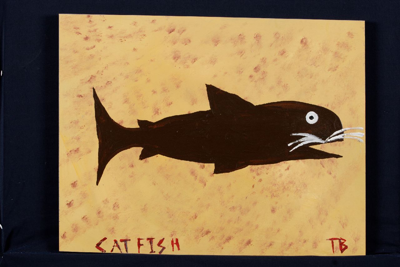 Brown T. | Timothy 'Tim' Brown, Catfish, acryl op paneel 41,0 x 54,0 cm, gesigneerd rechtsonder met initialen Brown T. | Timothy 'Tim' Brown, Catfish, acryl op paneel 41,0 x 54,0 cm, gesigneerd rechtsonder met initialen