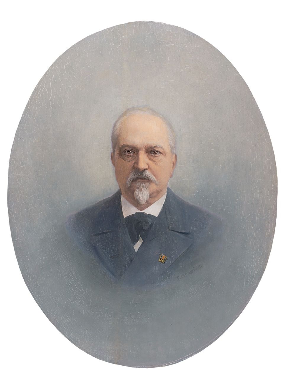 Mondriaan P.C.  | Pieter Cornelis 'Piet' Mondriaan, Portret van C.M.J.W. Rijnen  tezamen met pendant, olieverf op paneel 49,6 x 39,1 cm, gesigneerd rechts van het midden en te dateren 1914-1915 (Joosten) of 1908-1911 (Bax)