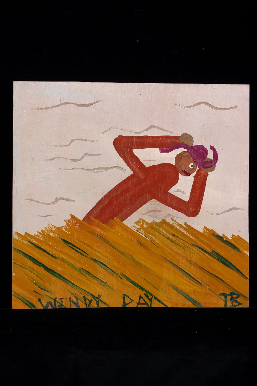 Brown T. | Timothy 'Tim' Brown, Windy day, acryl op paneel 38,0 x 40,0 cm, gesigneerd rechtsonder met initialen Brown T. | Timothy 'Tim' Brown, Windy day, acryl op paneel 38,0 x 40,0 cm, gesigneerd rechtsonder met initialen