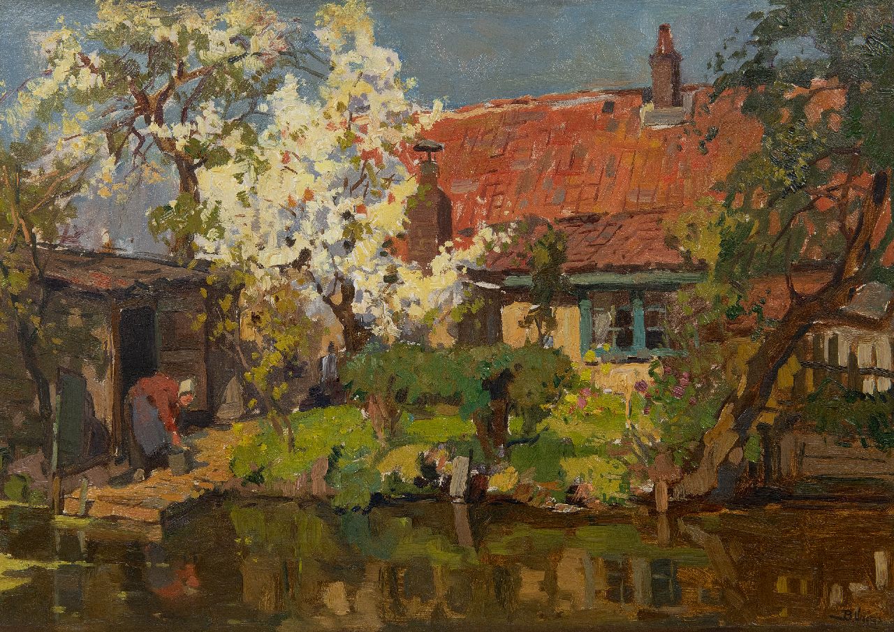 Viegers B.P. | Bernardus Petrus 'Ben' Viegers | Schilderijen te koop aangeboden | Boerenerf aan het water, olieverf op doek 37,3 x 52,3 cm, gesigneerd rechtsonder Viegers B.P. | Bernardus Petrus 'Ben' Viegers | Schilderijen te koop aangeboden | Boerenerf aan het water, olieverf op doek 37,3 x 52,3 cm, gesigneerd rechtsonder