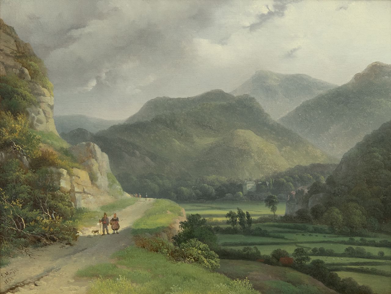 Meijer J.H.L. | Johan Hendrik 'Louis' Meijer, Berglandschap, olieverf op paneel 26,0 x 34,6 cm, gesigneerd linksonder en gedateerd 1833 Meijer J.H.L. | Johan Hendrik 'Louis' Meijer, Berglandschap, olieverf op paneel 26,0 x 34,6 cm, gesigneerd linksonder en gedateerd 1833
