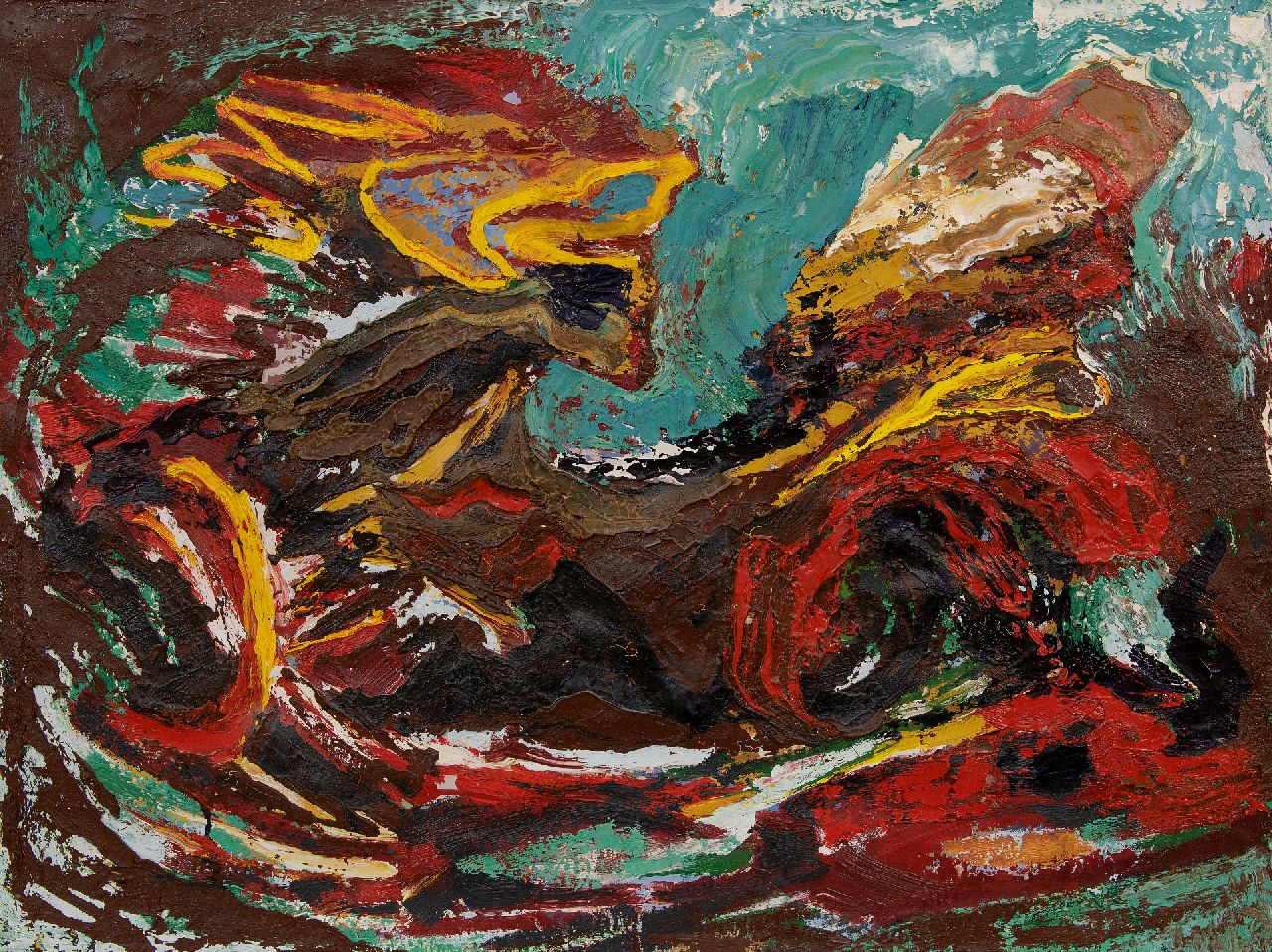 Hunziker F. | Frieda Hunziker, Golf, olieverf op doek 75,2 x 100,2 cm, gesigneerd verso met initialen en te dateren ca. 1964 Hunziker F. | Frieda Hunziker, Golf, olieverf op doek 75,2 x 100,2 cm, gesigneerd verso met initialen en te dateren ca. 1964