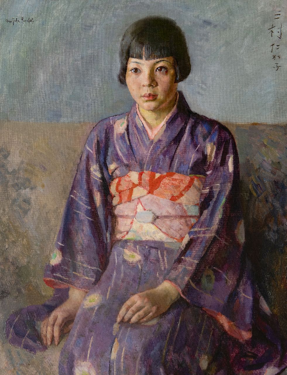 Otto Herschel | Meisje in Japanse kimono, olieverf op doek, 91,8 x 71,5 cm, gesigneerd l.b. Otto Herschel | Meisje in Japanse kimono, olieverf op doek, 91,8 x 71,5 cm, gesigneerd l.b.