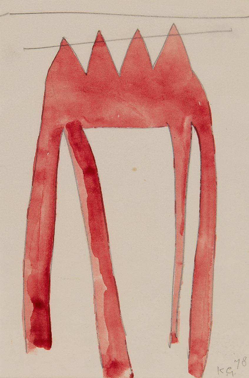 Gubbels K. | Klaas Gubbels | Aquarellen en tekeningen te koop aangeboden | Koningstafel, potlood en aquarel op papier 14,2 x 9,9 cm, gesigneerd rechtsonder met initialen en gedateerd 78 Gubbels K. | Klaas Gubbels | Aquarellen en tekeningen te koop aangeboden | Koningstafel, potlood en aquarel op papier 14,2 x 9,9 cm, gesigneerd rechtsonder met initialen en gedateerd 78