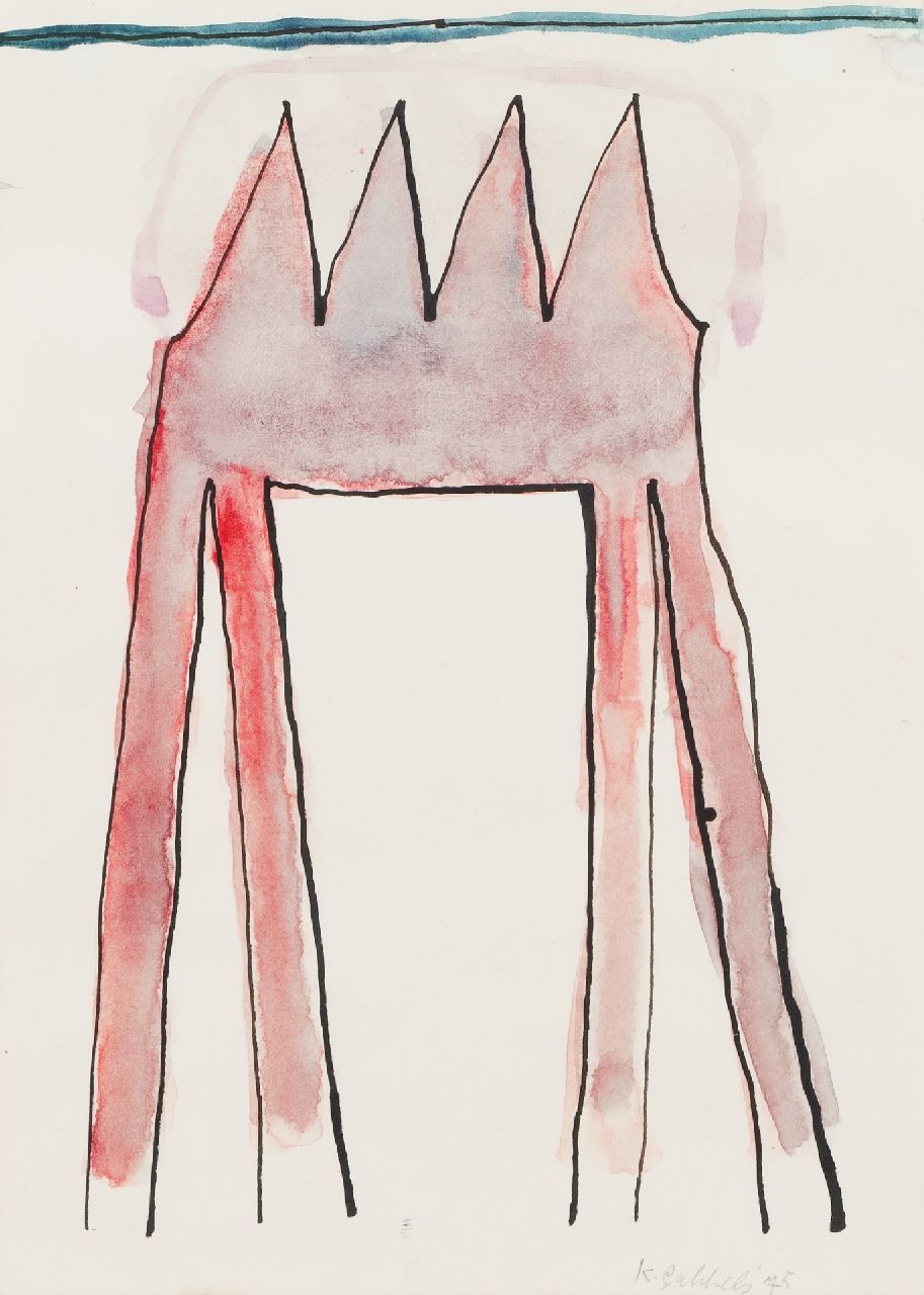Gubbels K. | Klaas Gubbels | Aquarellen en tekeningen te koop aangeboden | Koningstafeltje, inkt en aquarel op papier 14,8 x 10,5 cm, gesigneerd rechtsonder en gedateerd '75 Gubbels K. | Klaas Gubbels | Aquarellen en tekeningen te koop aangeboden | Koningstafeltje, inkt en aquarel op papier 14,8 x 10,5 cm, gesigneerd rechtsonder en gedateerd '75