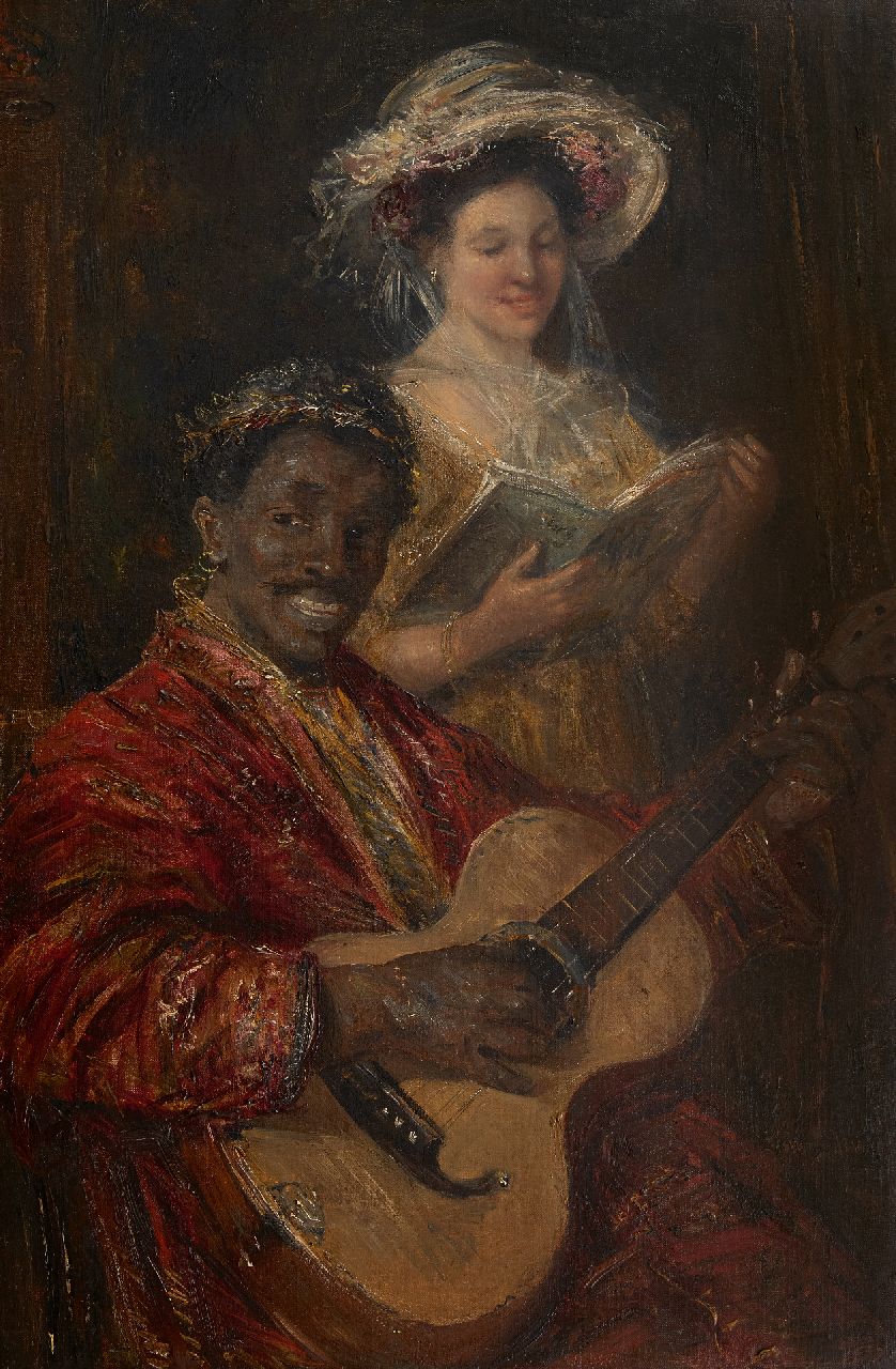 Maris S.W. | Simon Willem Maris | Schilderijen te koop aangeboden | Musicerend duo, olieverf op doek 75,7 x 50,6 cm Maris S.W. | Simon Willem Maris | Schilderijen te koop aangeboden | Musicerend duo, olieverf op doek 75,7 x 50,6 cm