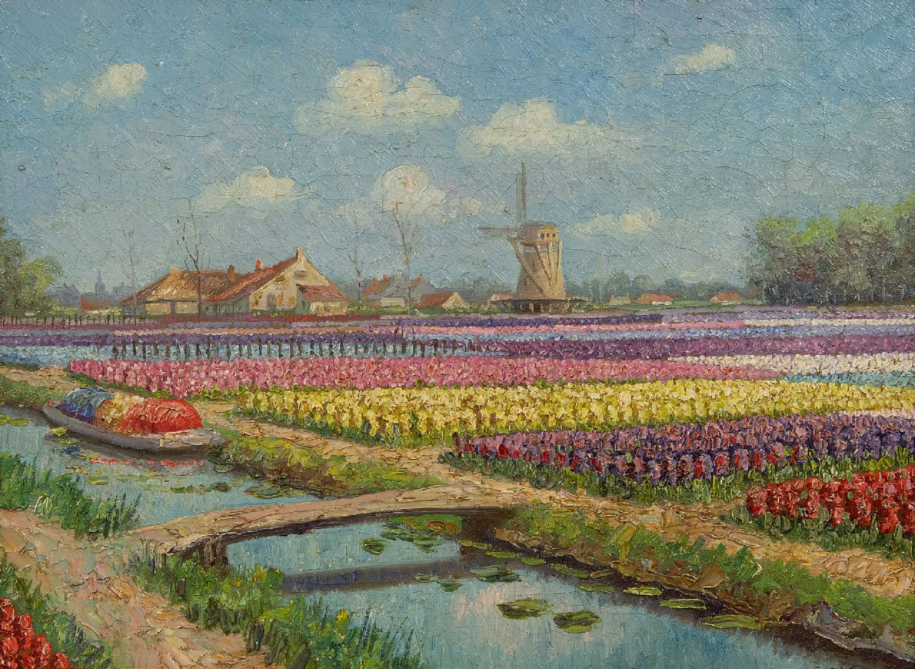 Fels C.L.  | Cornelis Lambertus Fels, Bollenvelden, olieverf op doek 30,3 x 40,3 cm, gesigneerd rechtsonder