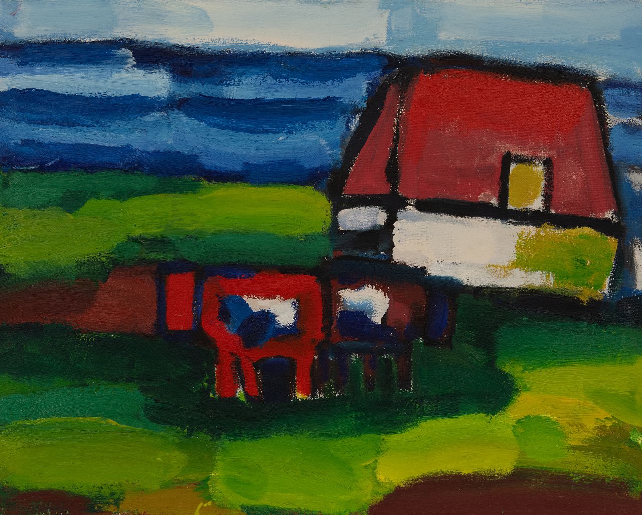 Benner G. | Gerrit Benner, Boerenerf, olieverf op doek 60,0 x 75,2 cm, gesigneerd verso Benner G. | Gerrit Benner, Boerenerf, olieverf op doek 60,0 x 75,2 cm, gesigneerd verso