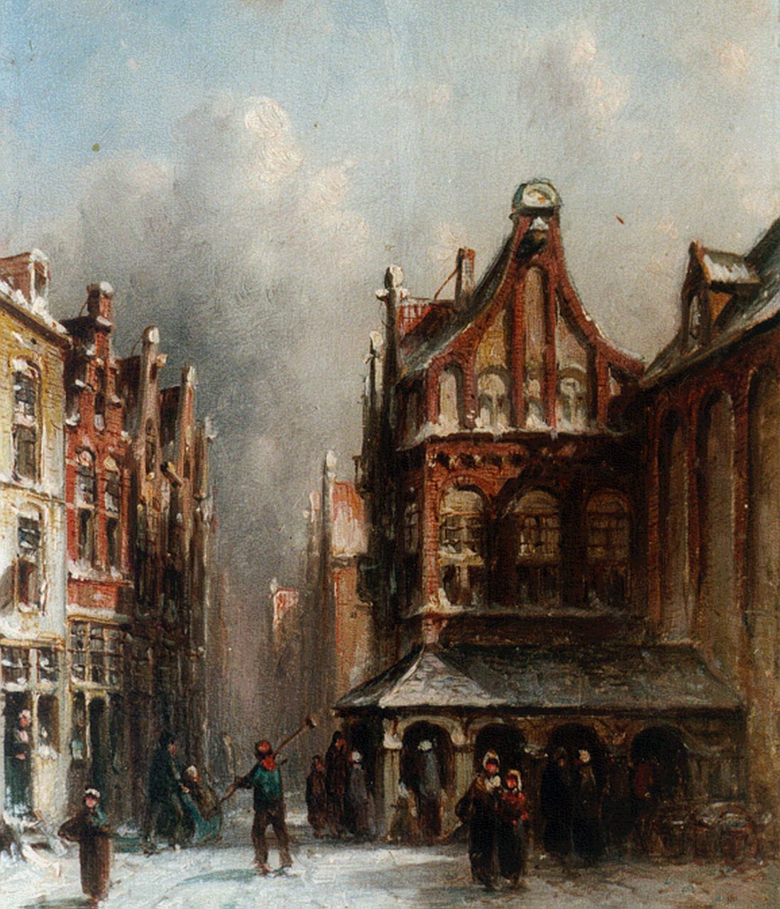Vertin P.G. | Petrus Gerardus Vertin, Figuren bij aanleunwoningen van de kerk bij winter, olieverf op paneel 19,4 x 15,4 cm, gesigneerd rechtsonder en gedateerd '76 Vertin P.G. | Petrus Gerardus Vertin, Figuren bij aanleunwoningen van de kerk bij winter, olieverf op paneel 19,4 x 15,4 cm, gesigneerd rechtsonder en gedateerd '76