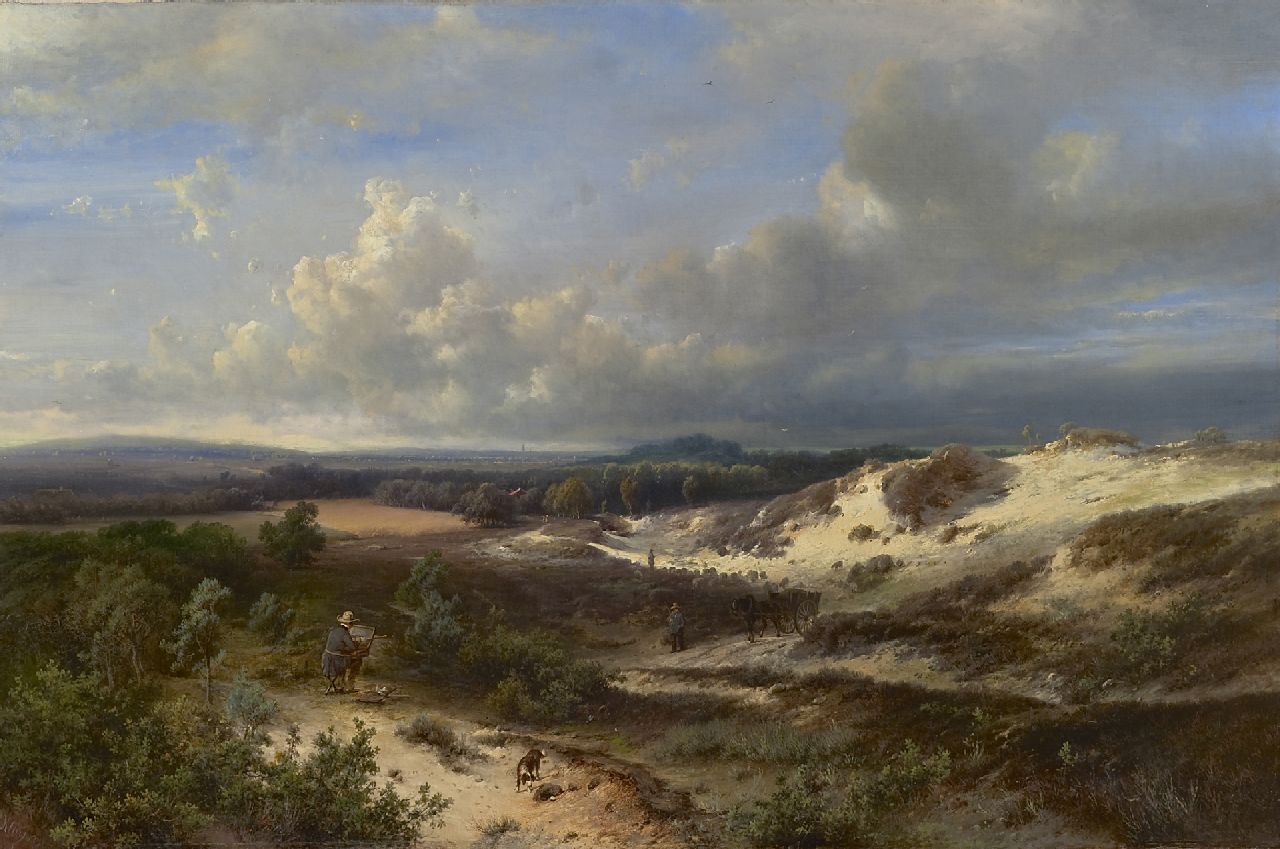 Springer C. en Kluyver P.L.F. | Cornelis / 'Pieter' Lodewijk Francisco Springer C. en Kluyver P.L.F. | Schilderijen te koop aangeboden | Schilder aan het werk in de duinen bij de zee, olieverf op doek 56,5 x 84,5 cm, gesigneerd linksonder 'Kluyver' en rechtsonder 'C. Springer' Springer C. en Kluyver P.L.F. | Cornelis / 'Pieter' Lodewijk Francisco Springer C. en Kluyver P.L.F. | Schilderijen te koop aangeboden | Schilder aan het werk in de duinen bij de zee, olieverf op doek 56,5 x 84,5 cm, gesigneerd linksonder 'Kluyver' en rechtsonder 'C. Springer'