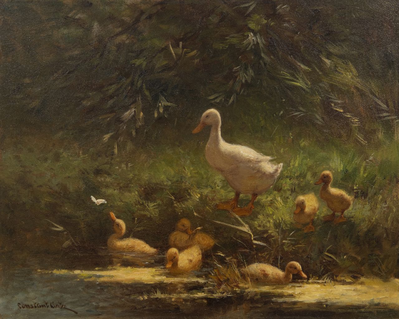 Artz C.D.L. | 'Constant' David Ludovic Artz | Schilderijen te koop aangeboden | Leren zwemmen, olieverf op paneel 40,1 x 50,0 cm, gesigneerd linksonder Artz C.D.L. | 'Constant' David Ludovic Artz | Schilderijen te koop aangeboden | Leren zwemmen, olieverf op paneel 40,1 x 50,0 cm, gesigneerd linksonder