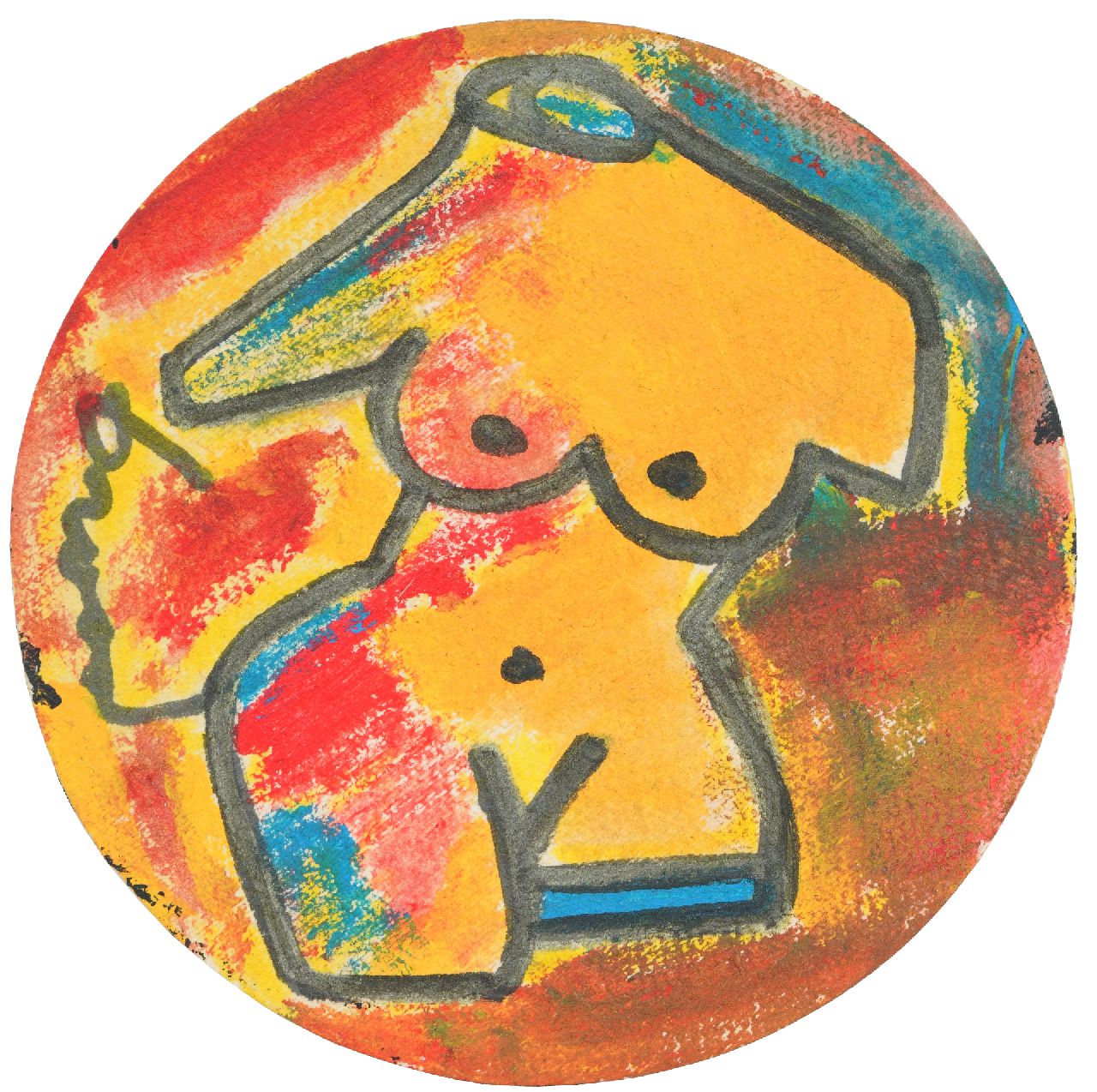 Brood H. | Herman Brood | te koop aangeboden | Vrouwentorso (bierviltje), gesigneerd links van het midden Brood H. | Herman Brood | te koop aangeboden | Vrouwentorso (bierviltje), gesigneerd links van het midden