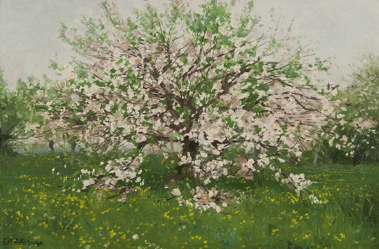 Egbert Rubertus Derk Schaap | Voorjaar, olieverf op doek op paneel, 34,0 x 49,2 cm, gesigneerd l.o. en zonder lijst Egbert Rubertus Derk Schaap | Voorjaar, olieverf op doek op paneel, 34,0 x 49,2 cm, gesigneerd l.o. en zonder lijst