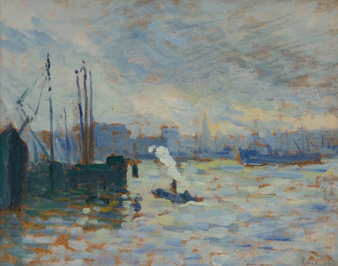 Luce M. | Maximilien Luce | Schilderijen te koop aangeboden | De Maas bij Feijenoord, Rotterdam, olieverf op board 27,1 x 34,2 cm, gesigneerd rechtsonder en gedateerd 1907 Luce M. | Maximilien Luce | Schilderijen te koop aangeboden | De Maas bij Feijenoord, Rotterdam, olieverf op board 27,1 x 34,2 cm, gesigneerd rechtsonder en gedateerd 1907