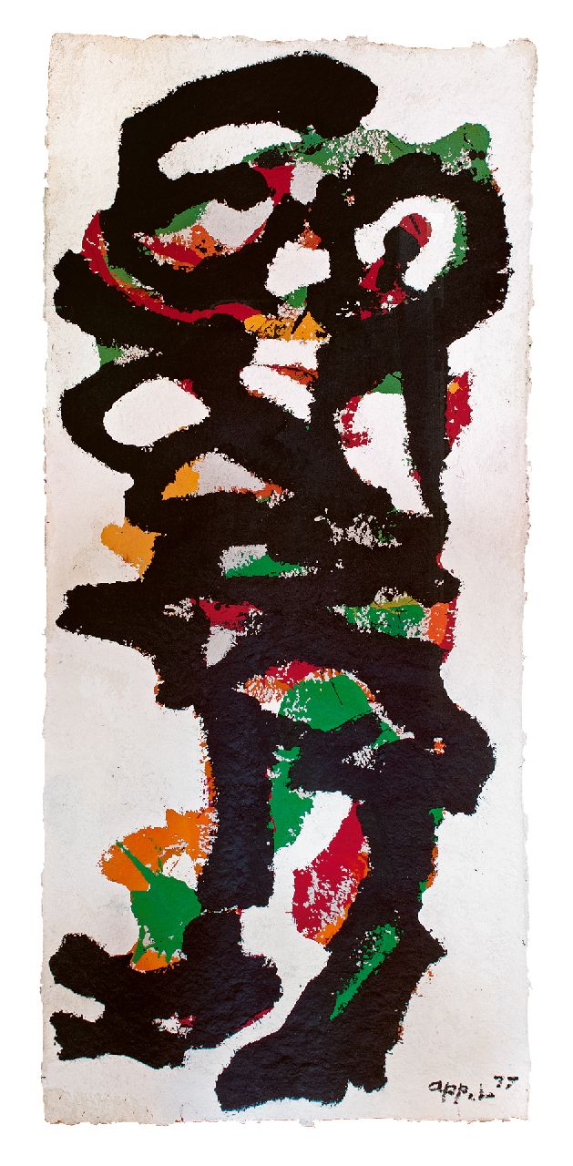 Appel C.K. | Christiaan 'Karel' Appel | Schilderijen te koop aangeboden | Drac, acryl op papier 176,5 x 76,7 cm, gesigneerd rechtsonder en gedateerd '77 Appel C.K. | Christiaan 'Karel' Appel | Schilderijen te koop aangeboden | Drac, acryl op papier 176,5 x 76,7 cm, gesigneerd rechtsonder en gedateerd '77