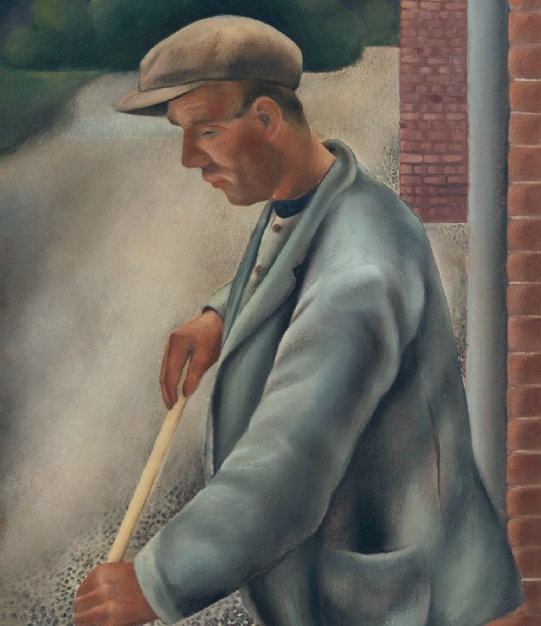 Moolhuizen J.J.  | Jan Jurriën Moolhuizen | Schilderijen te koop aangeboden | Portret van een werkman, olieverf op doek 90,5 x 75,8 cm, gesigneerd rechtsonder