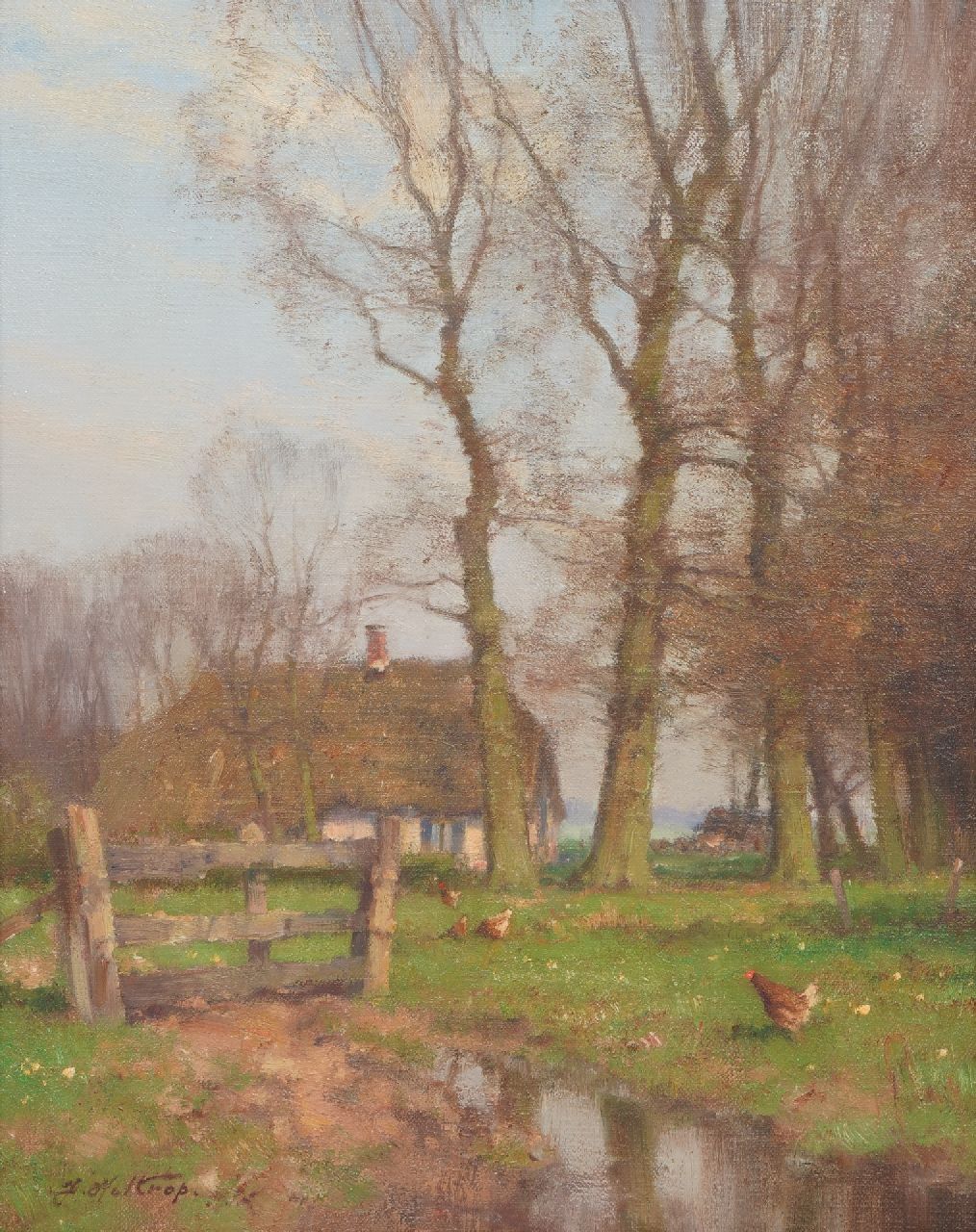 Holtrup J. | Jan Holtrup | Schilderijen te koop aangeboden | Boerderij tussen bomen, olieverf op doek 28,9 x 22,9 cm, gesigneerd linksonder Holtrup J. | Jan Holtrup | Schilderijen te koop aangeboden | Boerderij tussen bomen, olieverf op doek 28,9 x 22,9 cm, gesigneerd linksonder