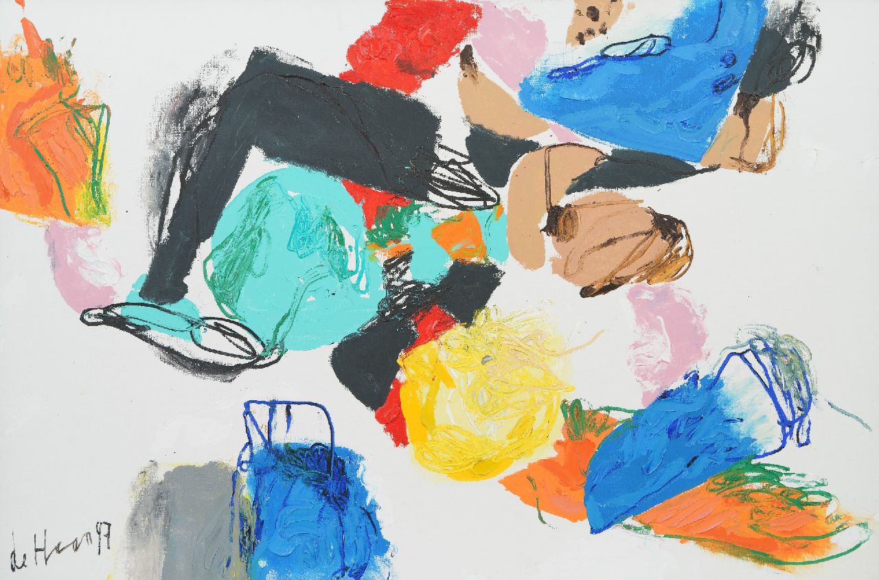 Haan J. de | Jurjen de Haan | Schilderijen te koop aangeboden | Panta Rhei 9, olieverf op doek 100,0 x 150,0 cm, gesigneerd linksonder en gedateerd '97