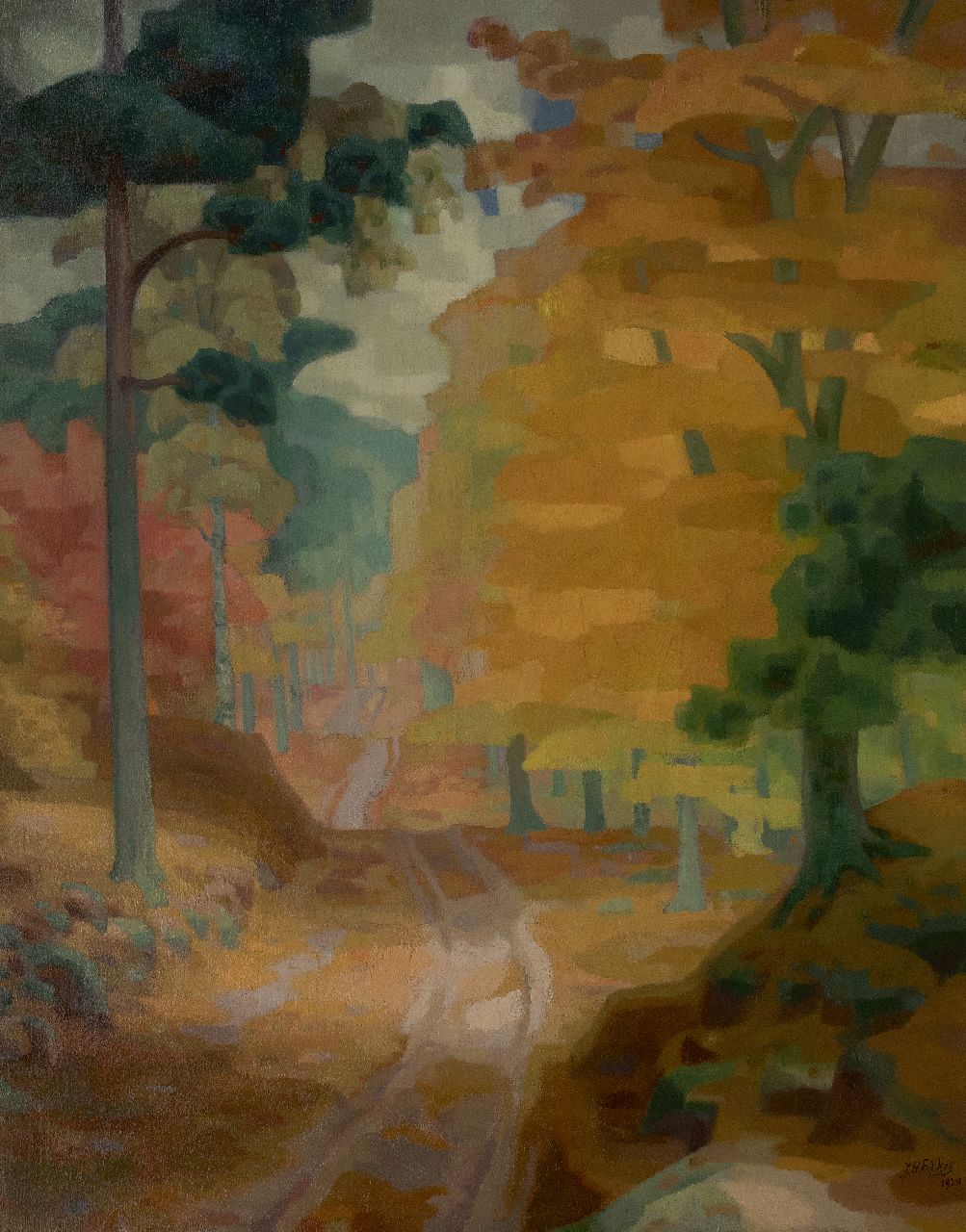Fekkes J.H. | Johannes Hendricus 'Jan' Fekkes | Schilderijen te koop aangeboden | Boslaantje, olieverf op doek 120,3 x 94,8 cm, gesigneerd rechtsonder en gedateerd 1920 Fekkes J.H. | Johannes Hendricus 'Jan' Fekkes | Schilderijen te koop aangeboden | Boslaantje, olieverf op doek 120,3 x 94,8 cm, gesigneerd rechtsonder en gedateerd 1920