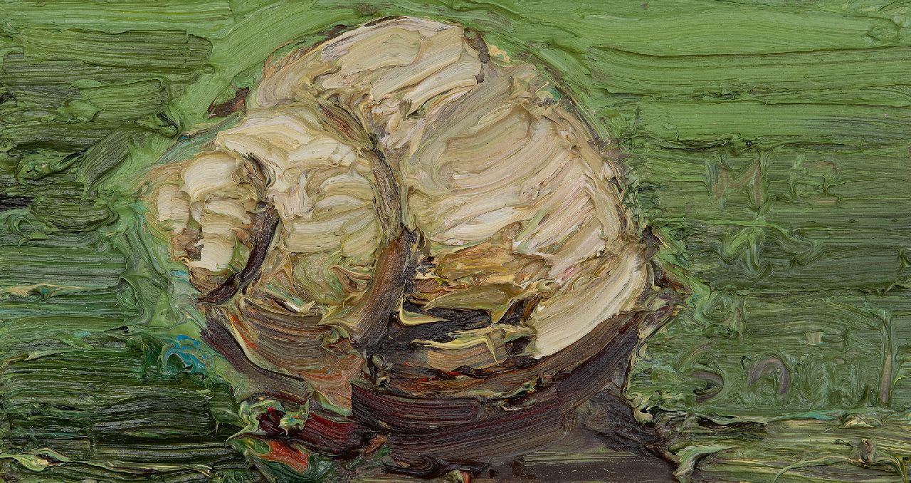 Blaaker C.H.  | Carlos Henny Blaaker | Schilderijen te koop aangeboden | Slakje slakje, kom uit je huisje, olieverf op paneel 18,2 x 32,4 cm, gesigneerd verso en verso gedateerd 2026 en 26