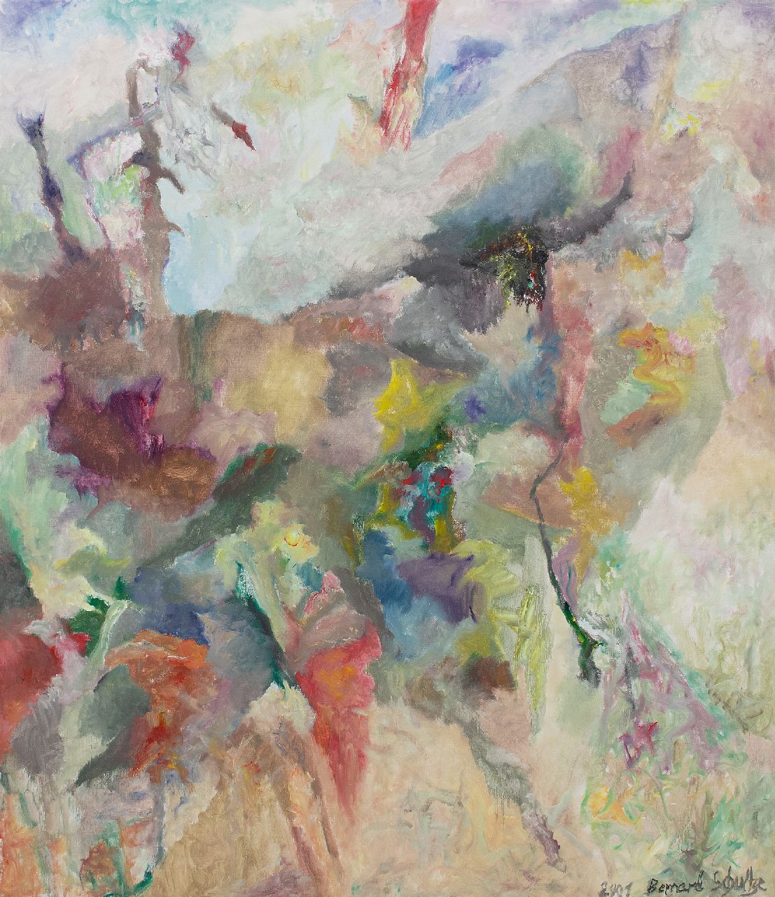 Schultze B. | Bernard Schultze | Schilderijen te koop aangeboden | Vorahnung (Voorgevoel), olieverf op doek 140,0 x 120,0 cm, gesigneerd rechtsonder en gedateerd 2001 Schultze B. | Bernard Schultze | Schilderijen te koop aangeboden | Vorahnung (Voorgevoel), olieverf op doek 140,0 x 120,0 cm, gesigneerd rechtsonder en gedateerd 2001