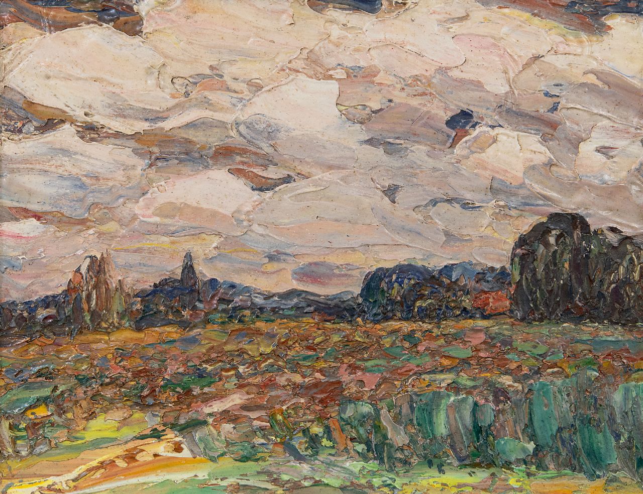 Gestel L.  | Leendert 'Leo' Gestel | Schilderijen te koop aangeboden | Landschap, Blaricum, olieverf op schildersboard 20,9 x 27,1 cm, gesigneerd verso en verso gedateerd '39