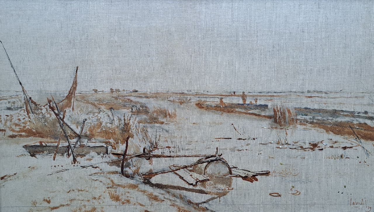 Gabriel P.J.C.  | Paul Joseph Constantin 'Constan(t)' Gabriel | Schilderijen te koop aangeboden | Veenlandschap, olieverf op paneel 32,3 x 56,1 cm, gesigneerd rechtsonder en gedateerd '79