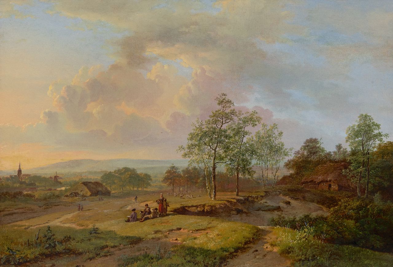 Koekkoek B.C. | Barend Cornelis Koekkoek | Schilderijen te koop aangeboden | Panoramisch landschap nabij Beek met schetsende kunstenaar op de voorgrond, olieverf op doek 50,0 x 73,0 cm, gesigneerd linksonder en te dateren ca. 1826-1828 Koekkoek B.C. | Barend Cornelis Koekkoek | Schilderijen te koop aangeboden | Panoramisch landschap nabij Beek met schetsende kunstenaar op de voorgrond, olieverf op doek 50,0 x 73,0 cm, gesigneerd linksonder en te dateren ca. 1826-1828