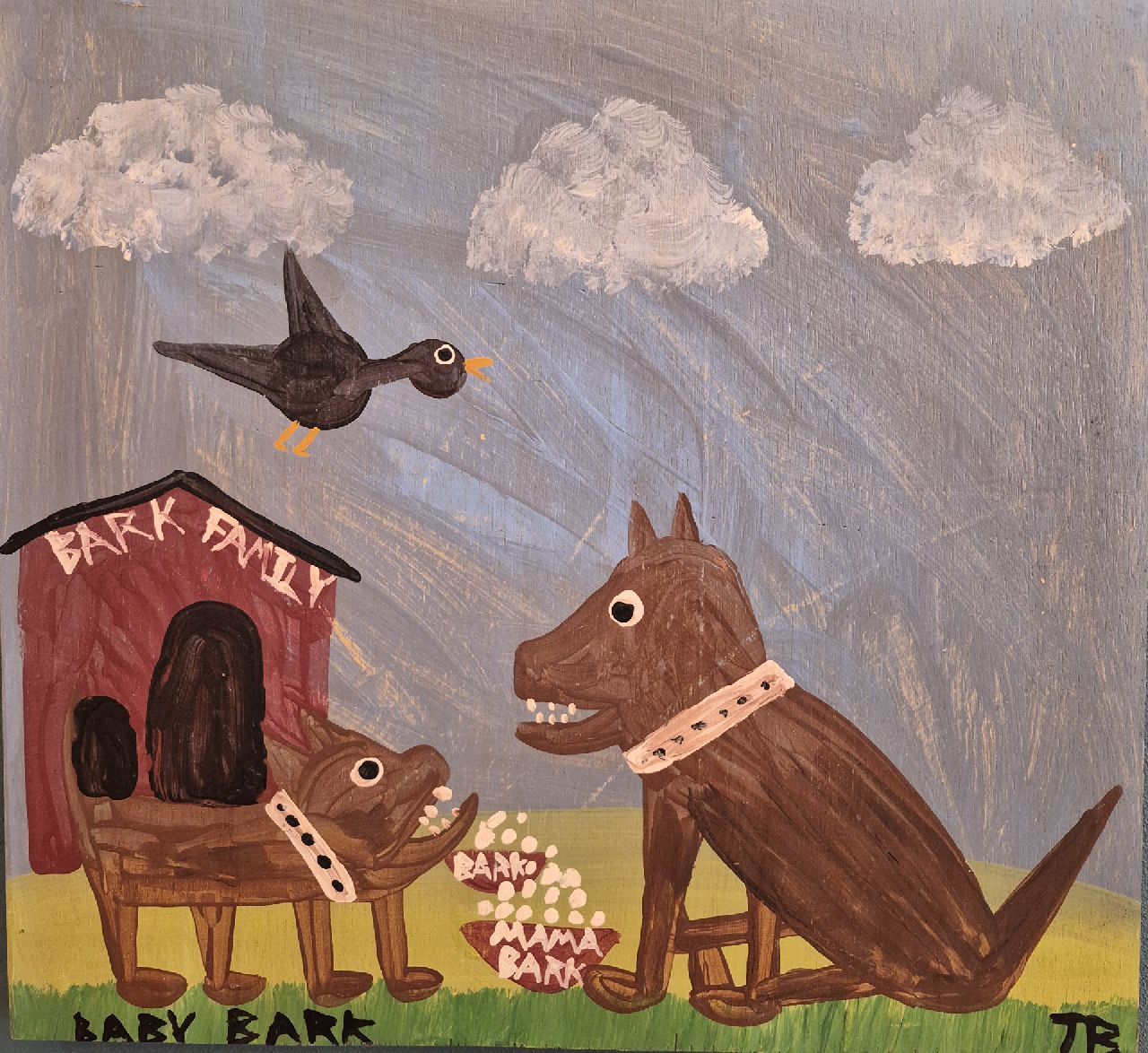 Brown T. | Timothy 'Tim' Brown | Schilderijen te koop aangeboden | Baby Family, olieverf op paneel 43,8 x 47,2 cm, gesigneerd rechtsonder met initialen Brown T. | Timothy 'Tim' Brown | Schilderijen te koop aangeboden | Baby Family, olieverf op paneel 43,8 x 47,2 cm, gesigneerd rechtsonder met initialen