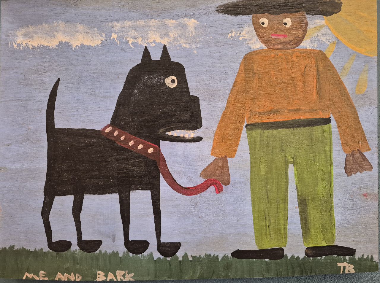 Brown T. | Timothy 'Tim' Brown | Schilderijen te koop aangeboden | Me and bark, olieverf op paneel 34,3 x 45,5 cm, gesigneerd rechtsonder met initialen Brown T. | Timothy 'Tim' Brown | Schilderijen te koop aangeboden | Me and bark, olieverf op paneel 34,3 x 45,5 cm, gesigneerd rechtsonder met initialen