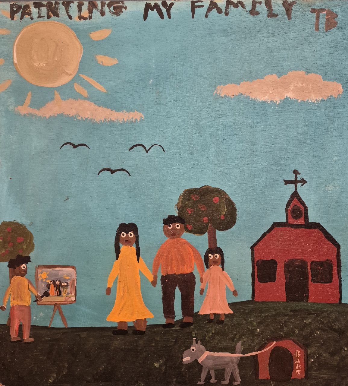 Brown T.  | Timothy 'Tim' Brown | Schilderijen te koop aangeboden | Painting my family, olieverf op paneel 40,2 x 37,3 cm, gesigneerd rechtsboven met initialen