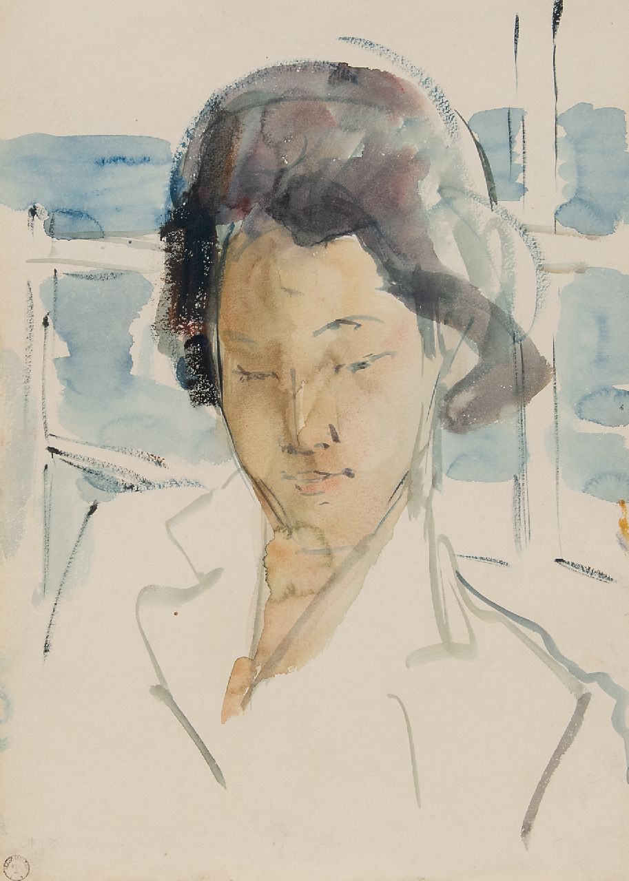 Israels I.L.  | 'Isaac' Lazarus Israels | Aquarellen en tekeningen te koop aangeboden | Op weg naar Indië, krijt en aquarel op papier 35,5 x 25,5 cm, gesigneerd linksonder voorzien van atelierstempel