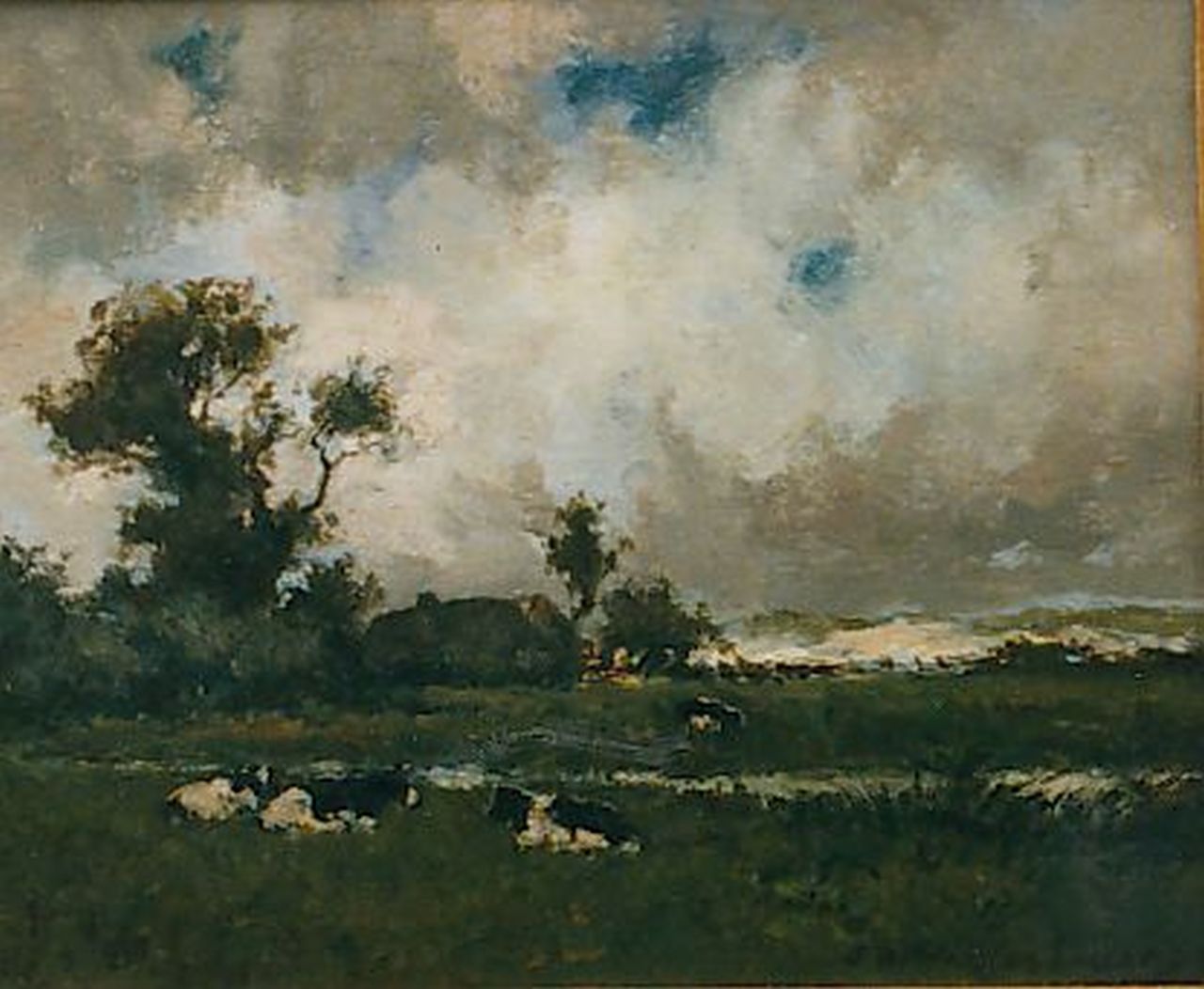 Weissenbruch H.J. | Hendrik Johannes 'J.H.' Weissenbruch, Landschap achter de duinen, olieverf op paneel 17,3 x 22,0 cm, gesigneerd rechtsonder Weissenbruch H.J. | Hendrik Johannes 'J.H.' Weissenbruch, Landschap achter de duinen, olieverf op paneel 17,3 x 22,0 cm, gesigneerd rechtsonder