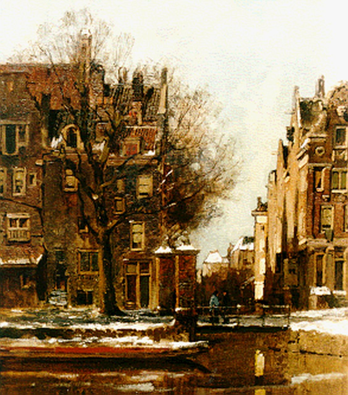Klinkenberg J.C.K. | Johannes Christiaan Karel Klinkenberg, Winters gezicht op Amsterdamse gracht, olieverf op doek 47,0 x 39,0 cm, gesigneerd rechtsonder Klinkenberg J.C.K. | Johannes Christiaan Karel Klinkenberg, Winters gezicht op Amsterdamse gracht, olieverf op doek 47,0 x 39,0 cm, gesigneerd rechtsonder